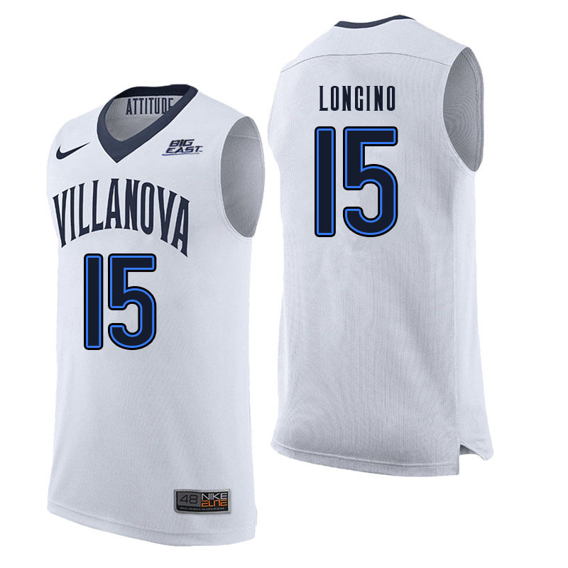Men #15 Jordan Longino Willanova Wildcats College Basketball Jerseys Sale-White - Click Image to Close